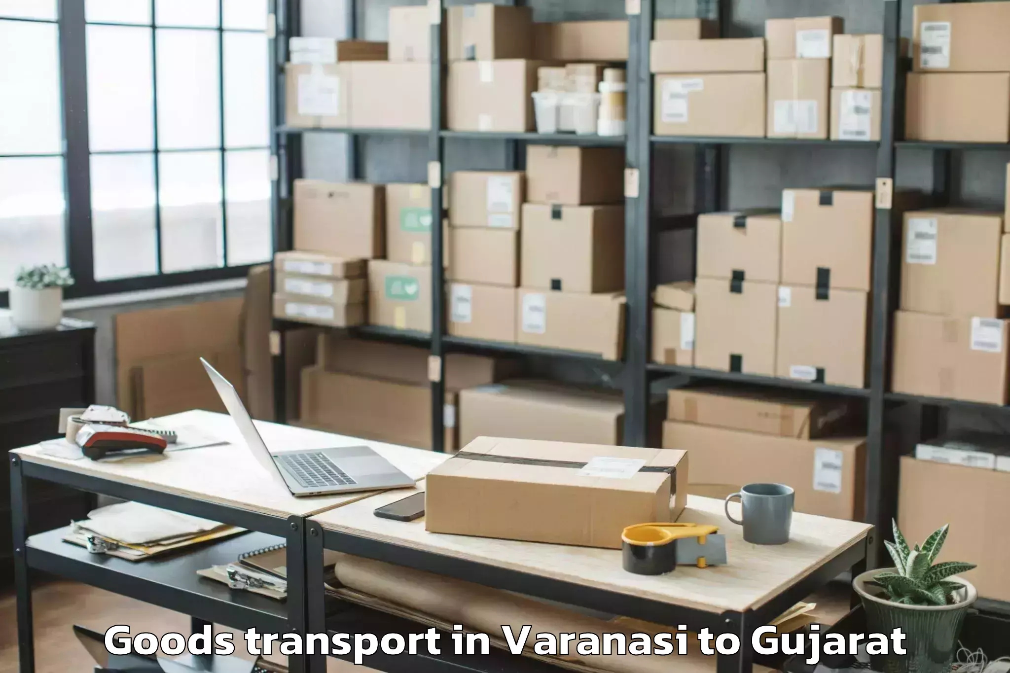 Trusted Varanasi to Kheda Goods Transport